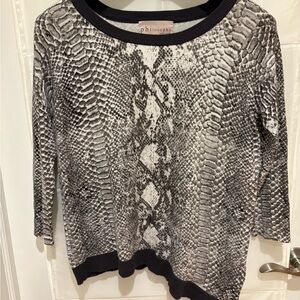 Philosophy Gray and Black Knit Sweater